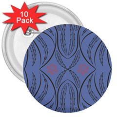 Folk Flowers Print Floral Pattern Ethnic Art 3  Buttons (10 Pack)  by Eskimos