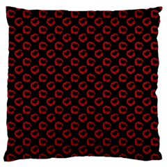 Red Lips Kiss Glitter Large Flano Cushion Case (one Side) by idjy