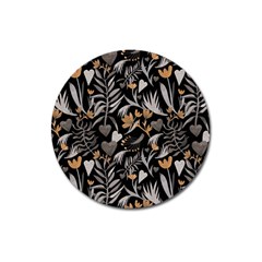   Plants And Hearts In Boho Style No  2 Magnet 3  (round) by HWDesign