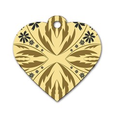 Folk Flowers Print Floral Pattern Ethnic Art Dog Tag Heart (two Sides) by Eskimos