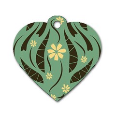 Folk Flowers Print Floral Pattern Ethnic Art Dog Tag Heart (one Side) by Eskimos