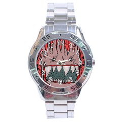 Evil Monster Close Up Portrait Stainless Steel Analogue Watch by dflcprintsclothing