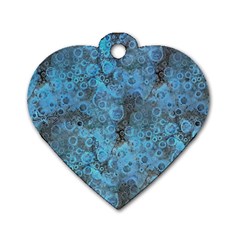 Abstract Surface Texture Background Dog Tag Heart (two Sides) by dflcprintsclothing