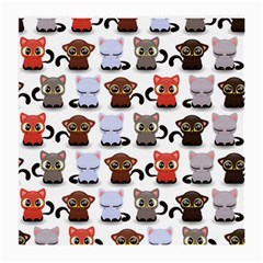 Seamless Pattern With Cute Little Kittens Various Color Medium Glasses Cloth