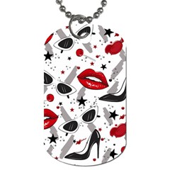 Red Lips Black Heels Pattern Dog Tag (one Side) by Jancukart