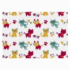 Pattern With Cute Cats Large Glasses Cloth