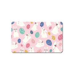 Cute Bunnies Easter Eggs Seamless Pattern Magnet (name Card)