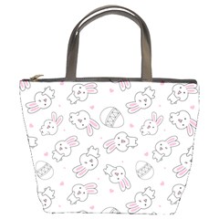 Cute Pattern With Easter Bunny Egg Bucket Bag by Jancukart