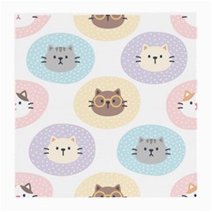 Cute Cat Seamless Pattern Background Medium Glasses Cloth by Jancukart