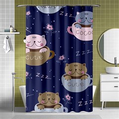 Cute Kittens Sleep Sweetly Mugs Shower Curtain 48  X 72  (small) 