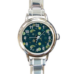 Plankton Pattern- Round Italian Charm Watch