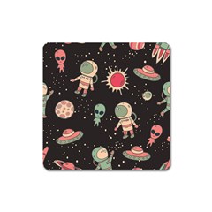 Space Pattern Cartoon Square Magnet