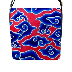 Batik Megamendung Flap Closure Messenger Bag (l) by artworkshop