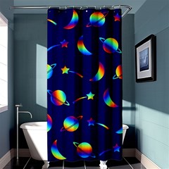 Space-pattern Colourful Shower Curtain 36  X 72  (stall) 