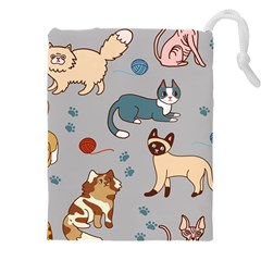 Cats Pattern Drawstring Pouch (4xl) by Jancukart