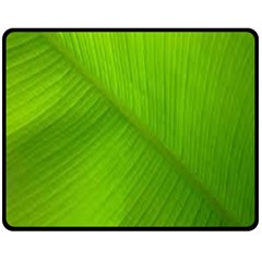 Banana Leaf Double Sided Fleece Blanket (medium)  by artworkshop