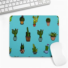 Succulents Teal Back Large Mousepads