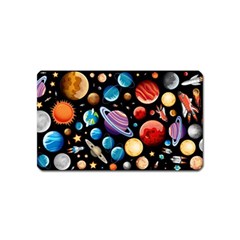 Background-with-many-planets-space Magnet (name Card)