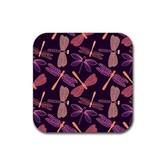 Dragonfly-pattern-design Rubber Coaster (square)