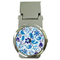 Pattern-with-birds Money Clip Watches