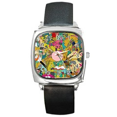 Cartoon Wallpapers Square Metal Watch