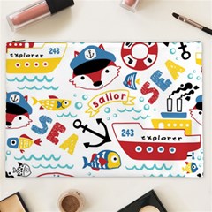 Seamless-pattern-vector-sailing-equipments-cartoon Cosmetic Bag (xxl) by Jancukart