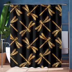 Golden-dragonfly-seamless-pattern-textile-design-wallpaper-wrapping-paper-scrapbooking Shower Curtain 60  X 72  (medium)  by Jancukart