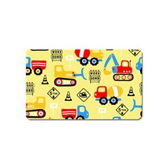 Seamless-pattern-vector-industrial-vehicle-cartoon Magnet (name Card)