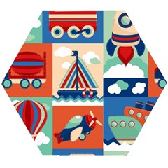 Toy-transport-cartoon-seamless-pattern-with-airplane-aerostat-sail-yacht-vector-illustration Wooden Puzzle Hexagon