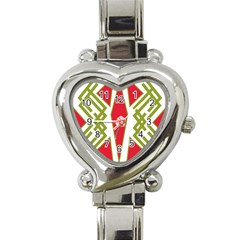 Abstract Pattern Geometric Backgrounds Heart Italian Charm Watch