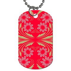 Folk Flowers Print Floral Pattern Ethnic Art Dog Tag (one Side) by Eskimos