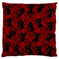 Halloween Goth Cat Pattern In Blood Red Large Flano Cushion Case (one Side) by NerdySparkleGoth