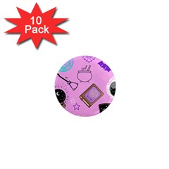 Pastel Goth Witch Pink 1  Mini Magnet (10 Pack)  by NerdySparkleGoth