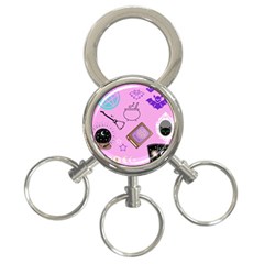 Pastel Goth Witch Pink 3-ring Key Chain by NerdySparkleGoth