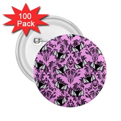 Pink Bats 2 25  Buttons (100 Pack) 