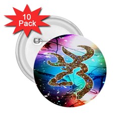 Browning Deer Glitter Galaxy 2 25  Buttons (10 Pack)  by artworkshop