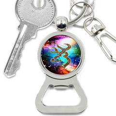 Browning Deer Glitter Galaxy Bottle Opener Key Chain by artworkshop