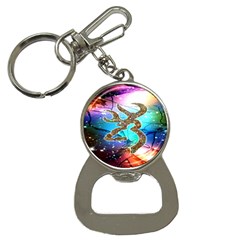 Browning Deer Glitter Galaxy Bottle Opener Key Chain by artworkshop