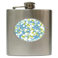 Birds Silhouette Motif Random Pattern Hip Flask (6 Oz) by dflcprintsclothing