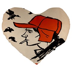 Catcher In The Rye Large 19  Premium Heart Shape Cushions by artworkshop