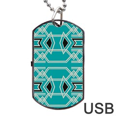 Abstract Pattern Geometric Backgrounds  Dog Tag Usb Flash (two Sides) by Eskimos