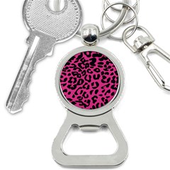 Leopard Print Jaguar Dots Pink Neon Bottle Opener Key Chain by ConteMonfrey