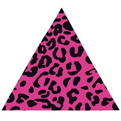 Leopard Print Jaguar Dots Pink Neon Wooden Puzzle Triangle by ConteMonfrey