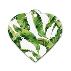 Sheets Tropical Plant Palm Summer Exotic Dog Tag Heart (one Side)