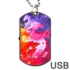 Colorful Painting Dog Tag Usb Flash (one Side) by artworkshop