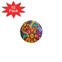 Mandalas Colorful Abstract Ornamental 1  Mini Magnet (10 Pack) 