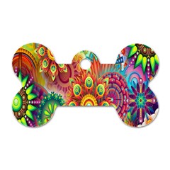 Mandalas Colorful Abstract Ornamental Dog Tag Bone (two Sides) by artworkshop