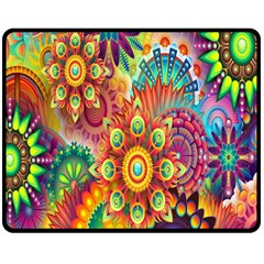 Mandalas Colorful Abstract Ornamental Double Sided Fleece Blanket (medium)  by artworkshop