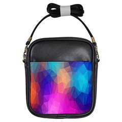 Triangles Polygon Color Girls Sling Bag by artworkshop