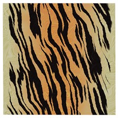 Tiger Animal Print A Completely Seamless Tile Able Background Design Pattern Wooden Puzzle Square by Amaryn4rt